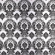 Flocked White Damask Taffeta Fabric