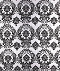 Flocked White Damask Taffeta Fabric