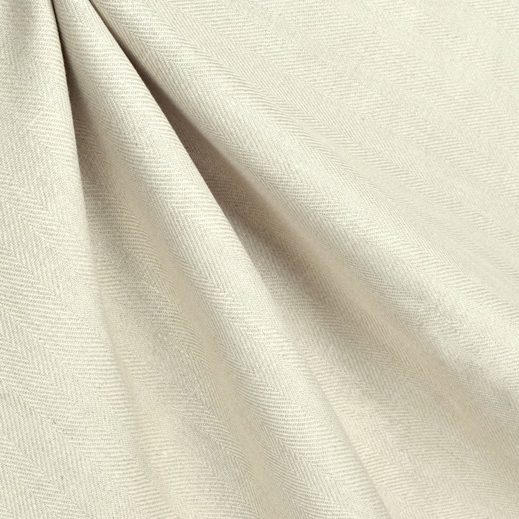 Linen fabric with herringbone pattern - beige