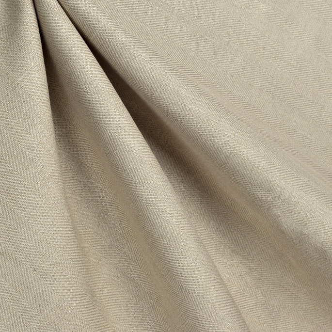 Natural Belgian Linen Herringbone Fabric image 2 of 2
