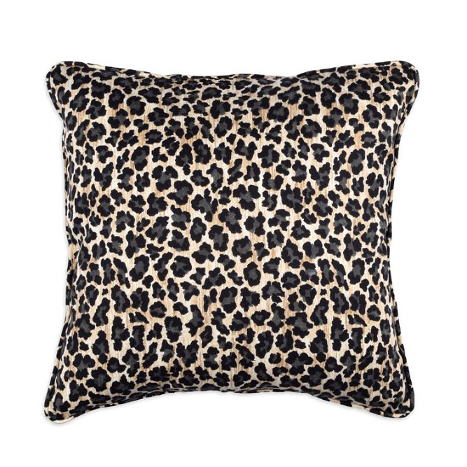 OFS™ 16&quot; x 16&quot; Alameda Gray Leopard Decorative Pillow with Piping