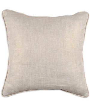 OFS™ 16 inch x 16 inch Oatmeal/Gold Metallic Linen Decorative Pillow with Piping