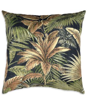 17 inch x 17 inch Bahamian Breeze Coal Outdoor Decorative Pillow