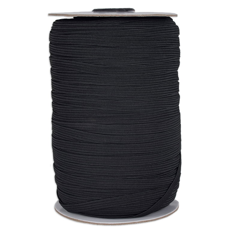 1/4" Black Braided Elastic - 196 Yards