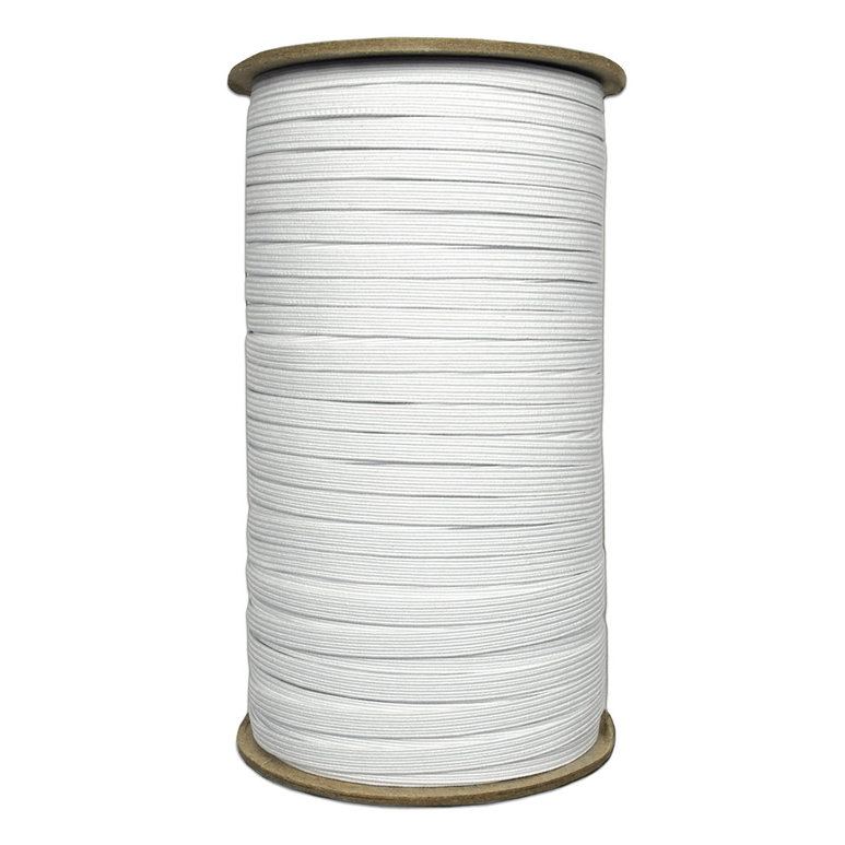 1/4" White Braided Elastic - 218 Yards