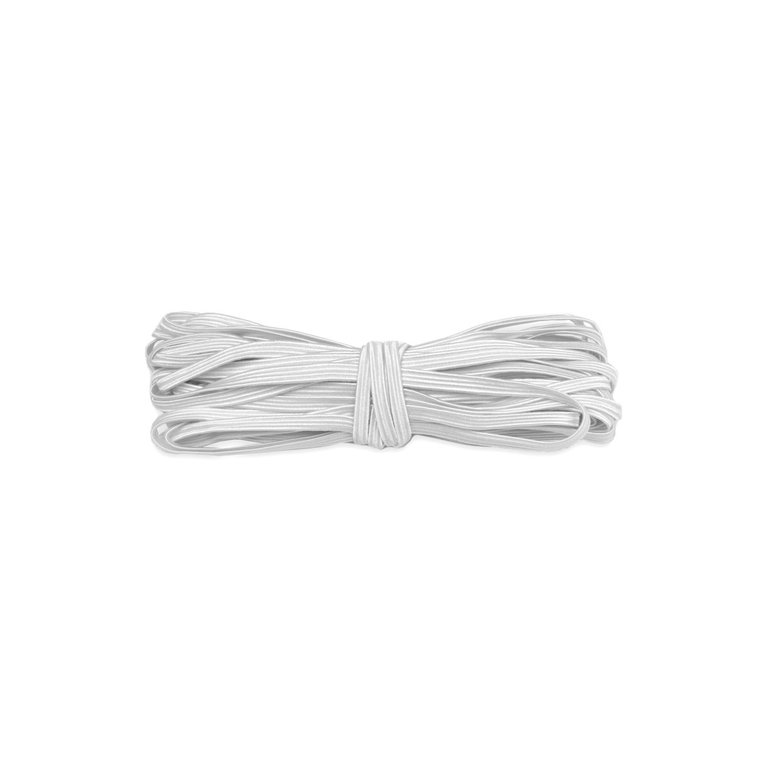 1/8" White Braided Elastic - 4 Yards