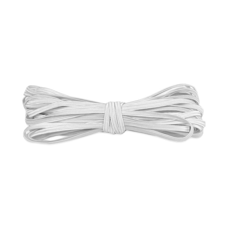 1/8" White Braided Elastic - 9 Yards