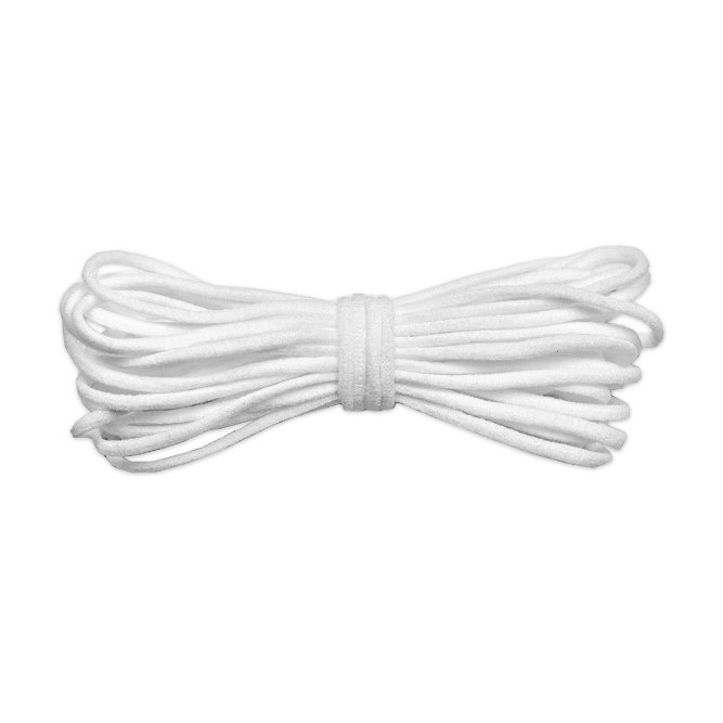 3mm White Soft Knit Cord Elastic - 5 Yards