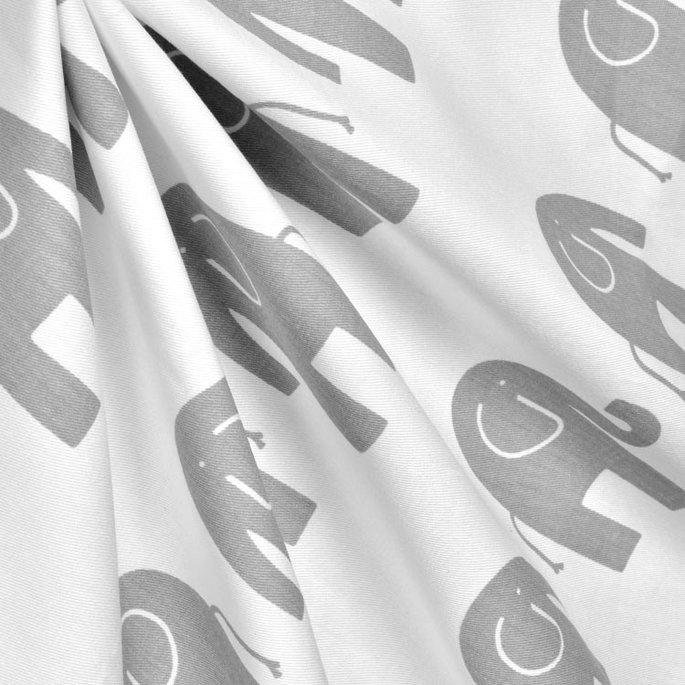 Premier Prints Ele White/Storm Twill Fabric image 3 of 3