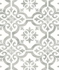 Seabrook Designs Encaustic Faux Tile Harbor Mist Wallpaper