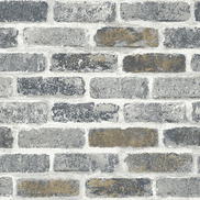 Seabrook Designs Vintage Faux Brick Steel Grey & Tan Wallpaper