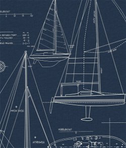 Seabrook Designs Sail Away Navy Blue Wallpaper