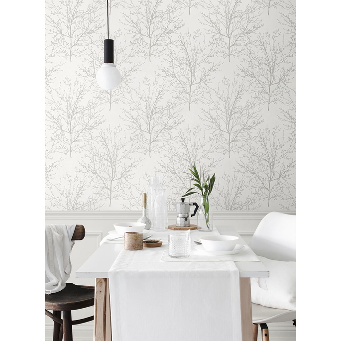 Seabrook Designs Winter Branches Pearl Grey Wallpaper image 3 of 5