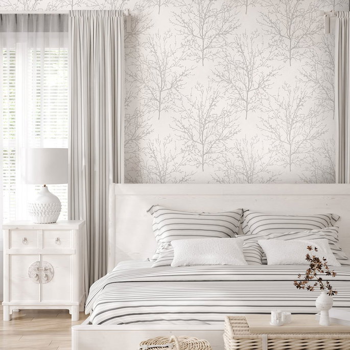 Seabrook Designs Winter Branches Pearl Grey Wallpaper image 4 of 5