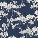 Seabrook Designs Bayberry Blossom Navy Blue Wallpaper