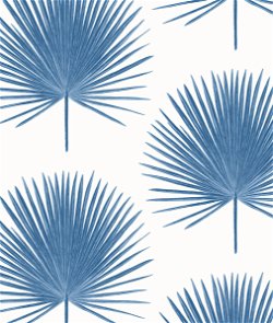 Seabrook Designs Palm Fronds Coastal Blue Wallpaper