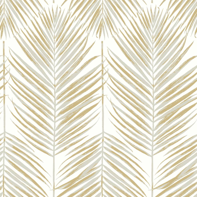 Seabrook Designs Marina Palm Silver &amp; Gold Wallpaper image 1 of 5