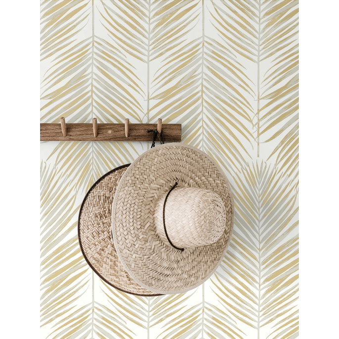 Seabrook Designs Marina Palm Silver &amp; Gold Wallpaper image 2 of 5
