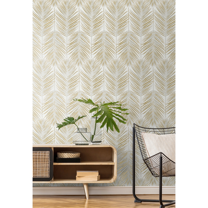 Seabrook Designs Marina Palm Silver &amp; Gold Wallpaper image 3 of 5