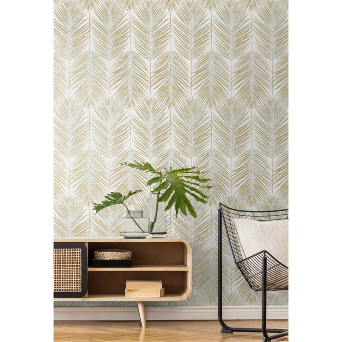 Seabrook Designs Marina Palm Silver &amp; Gold Wallpaper image 3 of 5