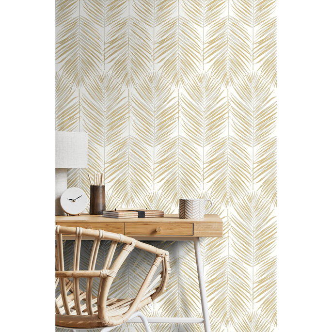 Seabrook Designs Marina Palm Silver &amp; Gold Wallpaper image 5 of 5