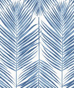Seabrook Designs Marina Palm Coastal Blue Wallpaper