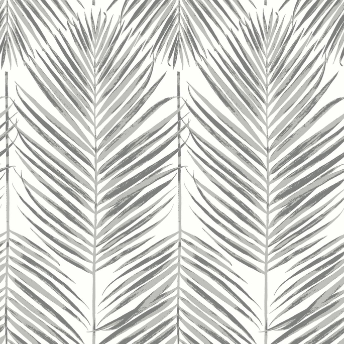 Seabrook Designs Marina Palm Daydream Grey Wallpaper image 1 of 5