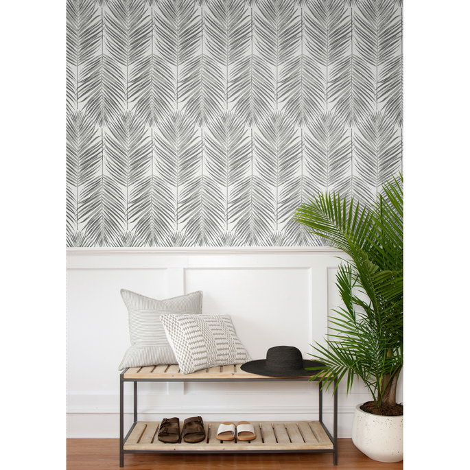 Seabrook Designs Marina Palm Daydream Grey Wallpaper image 3 of 5