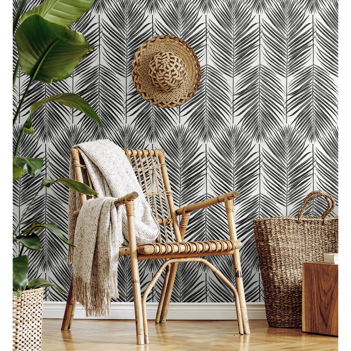 Seabrook Designs Marina Palm Ebony Wallpaper image 3 of 5