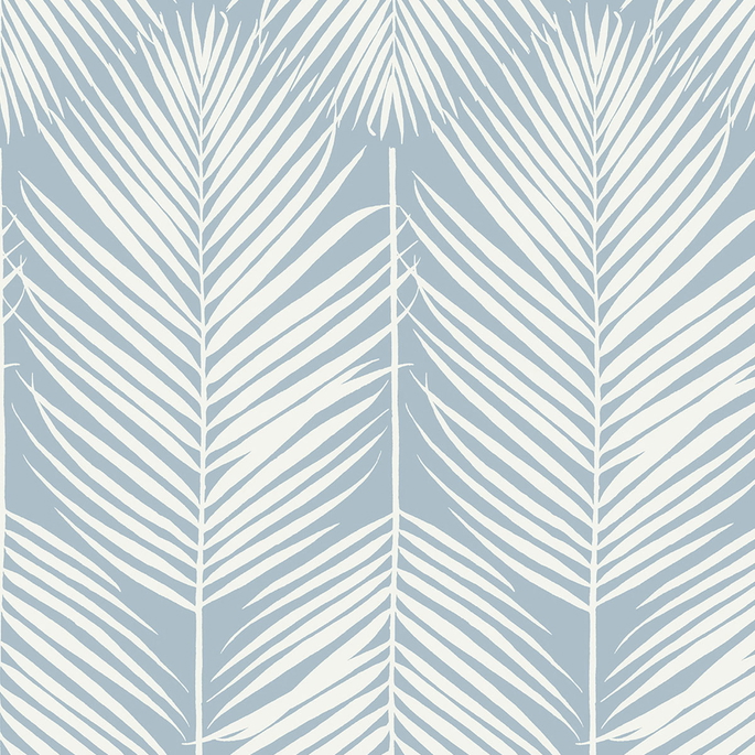 Seabrook Designs Athena Palm Hampton Blue Wallpaper image 1 of 4