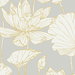 Seabrook Designs Water Lily Floral Metallic Gold & Grey Wallpaper