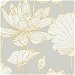 Seabrook Designs Water Lily Floral Metallic Gold &amp; Grey Wallpaper thumbnail image 1 of 5