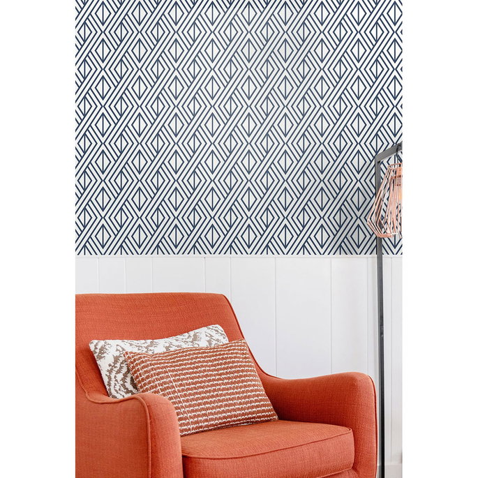 Seabrook Designs Diamond Weave Navy Blue Wallpaper image 2 of 5