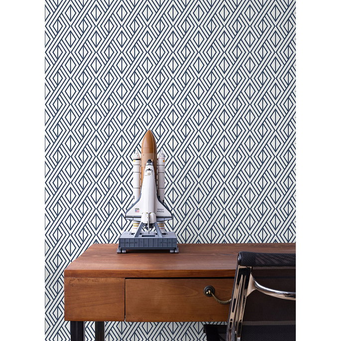 Seabrook Designs Diamond Weave Navy Blue Wallpaper image 4 of 5