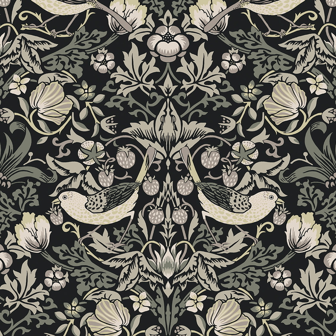 Seabrook Designs Fragaria Garden Blacksmith Wallpaper image 1 of 3