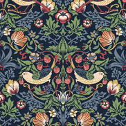 Seabrook Designs Fragaria Garden Midnight Blue Wallpaper