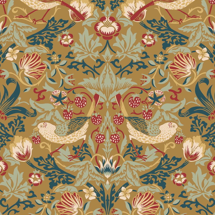 Seabrook Designs Fragaria Garden Ochre Wallpaper image 1 of 3