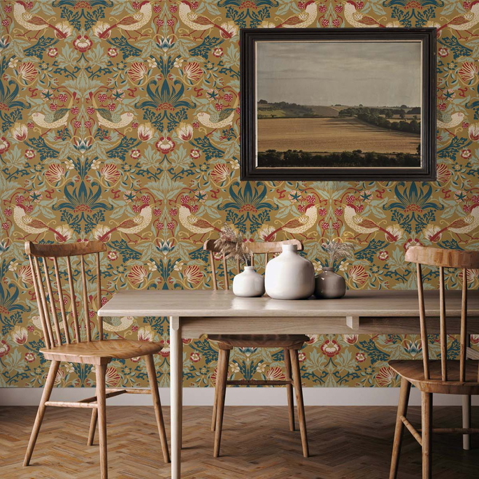 Seabrook Designs Fragaria Garden Ochre Wallpaper image 2 of 3
