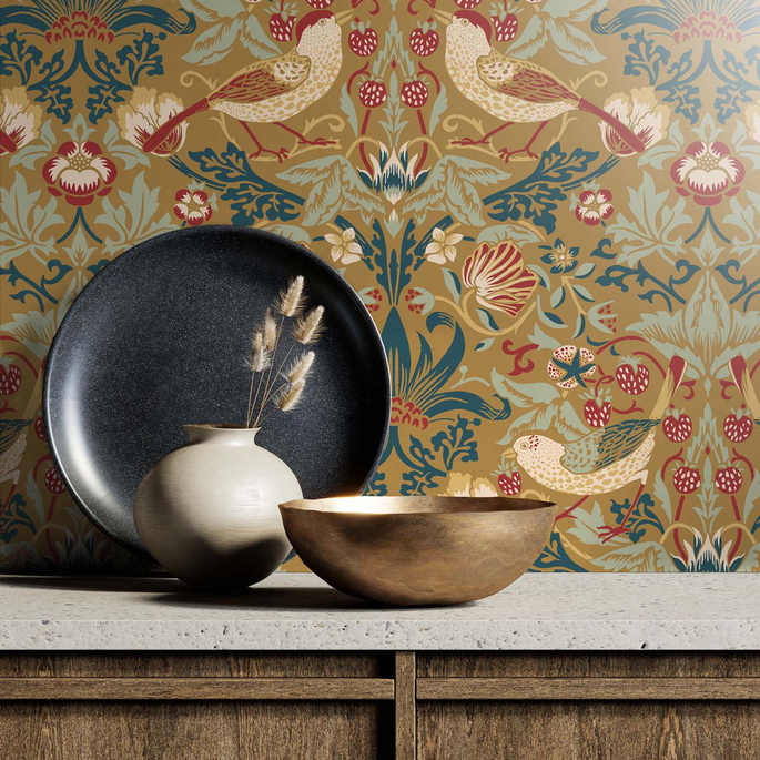 Seabrook Designs Fragaria Garden Ochre Wallpaper image 3 of 3