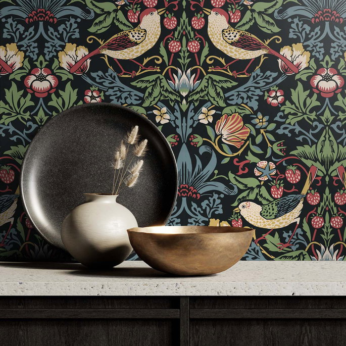 Seabrook Designs Fragaria Garden Ebony Wallpaper image 3 of 3