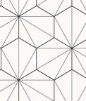 Seabrook Designs Hedron Geometric Ebony & Eggshell Wallpaper