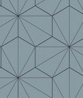 Seabrook Designs Hedron Geometric Pastel Blue & Midnight Wallpaper