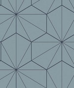 Seabrook Designs Hedron Geometric Pastel Blue & Midnight Wallpaper