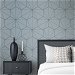 Seabrook Designs Hedron Geometric Pastel Blue &amp; Midnight Wallpaper thumbnail image 2 of 4