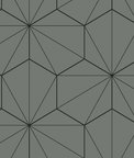 Seabrook Designs Hedron Geometric Pavestone & Ebony Wallpaper