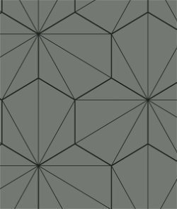 Seabrook Designs Hedron Geometric Pavestone & Ebony Wallpaper