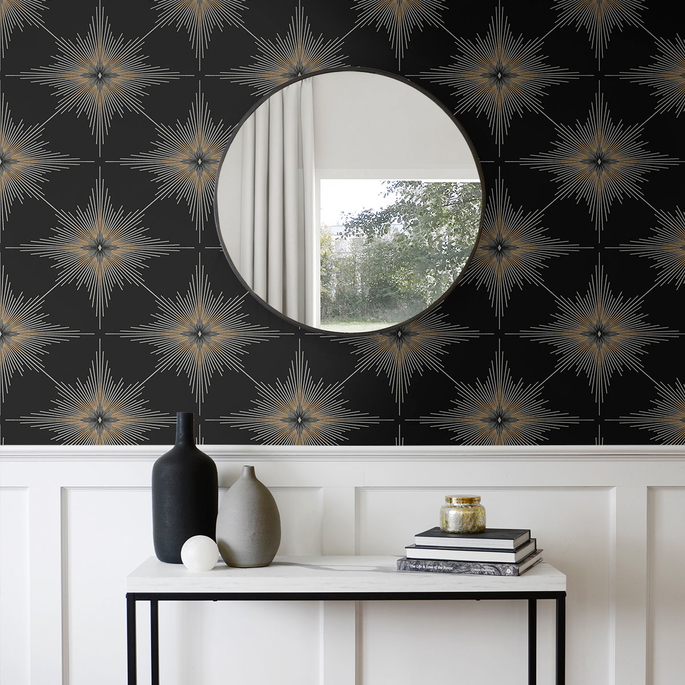 Seabrook Designs North Star Ebony Wallpaper image 2 of 3