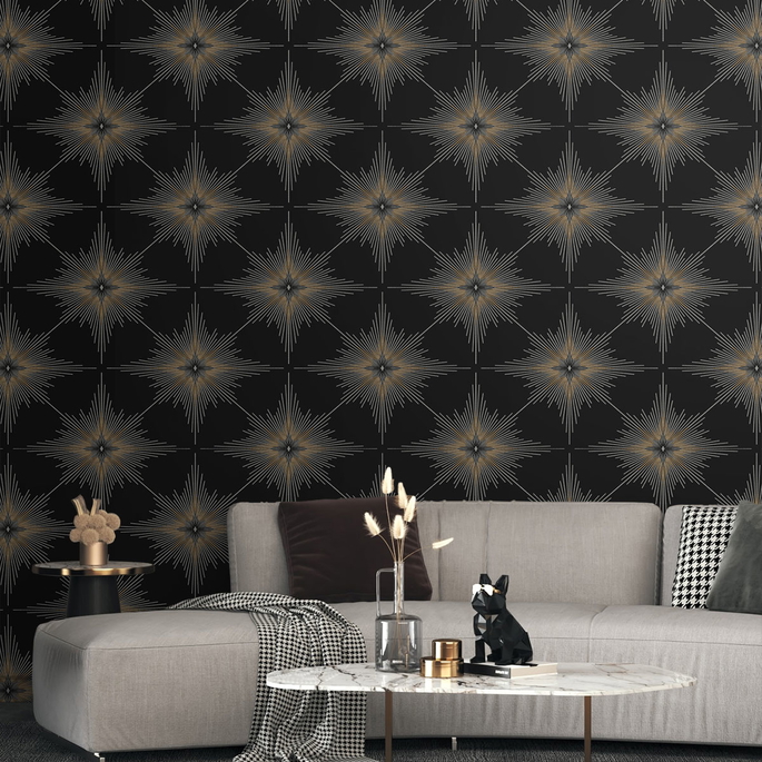 Seabrook Designs North Star Ebony Wallpaper image 3 of 3