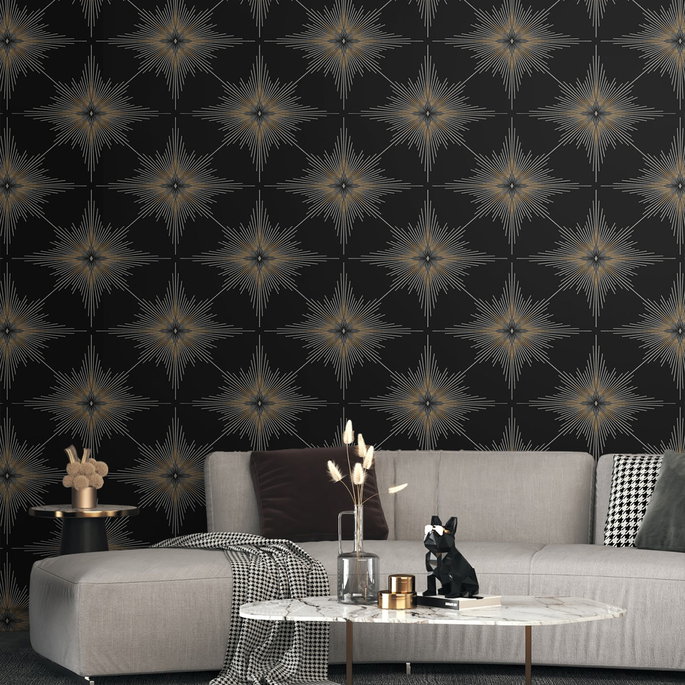 Seabrook Designs North Star Ebony Wallpaper image 3 of 3