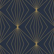 Seabrook Designs Diamond Vector Navy Blue & Metallic Gold Wallpaper